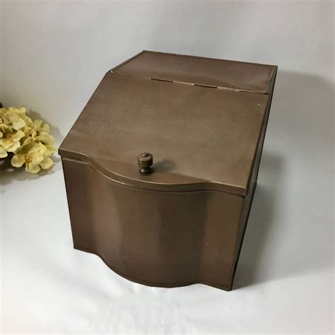 brown metal storage box|brown storage bins with lid.